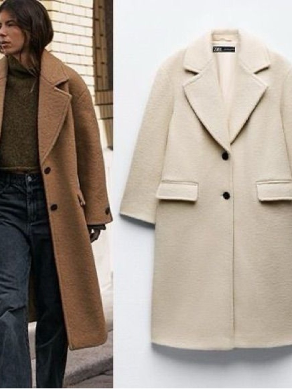 ZARA Boucle Oversized Coat M